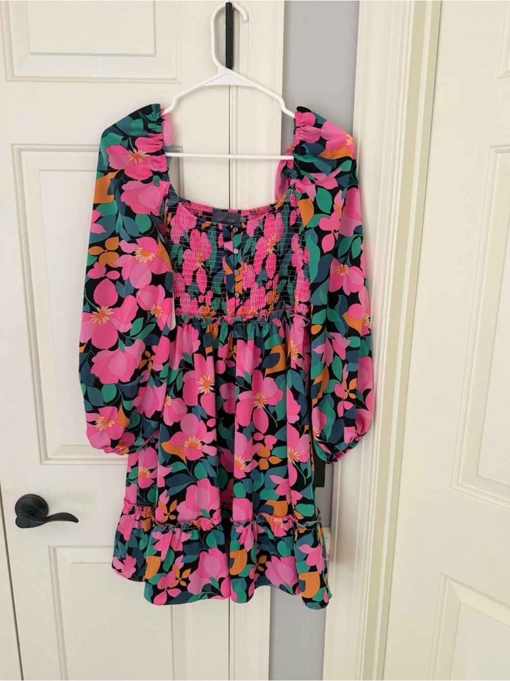 *NOW AVAILABLE* Stay Close black floral mini dress by First Love - Picture 2 of 3